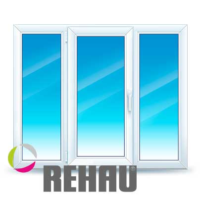 Трехстворчатые окна Rehau